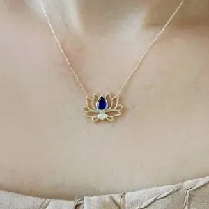 Authentic Celestial Lotus Sapphire Pendant: An Offering of Divine Clarity