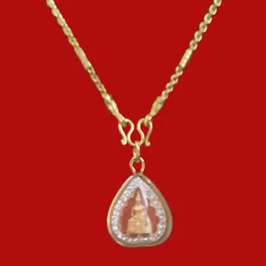 Authentic Sacred Radiance Phra Sothon 24k Gold Plated Thai Buddha Talisman