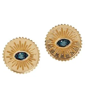 Authentic Celestial Azure Aura Gold-Plated Sterling Silver Studs