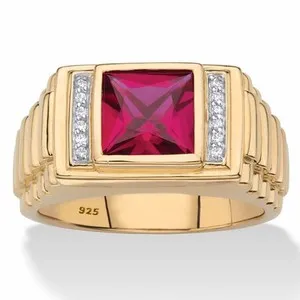 Authentic Sovereign Flame Ruby Ring - Passion, Vitality & Royal Gold Plated Sterling Amulet