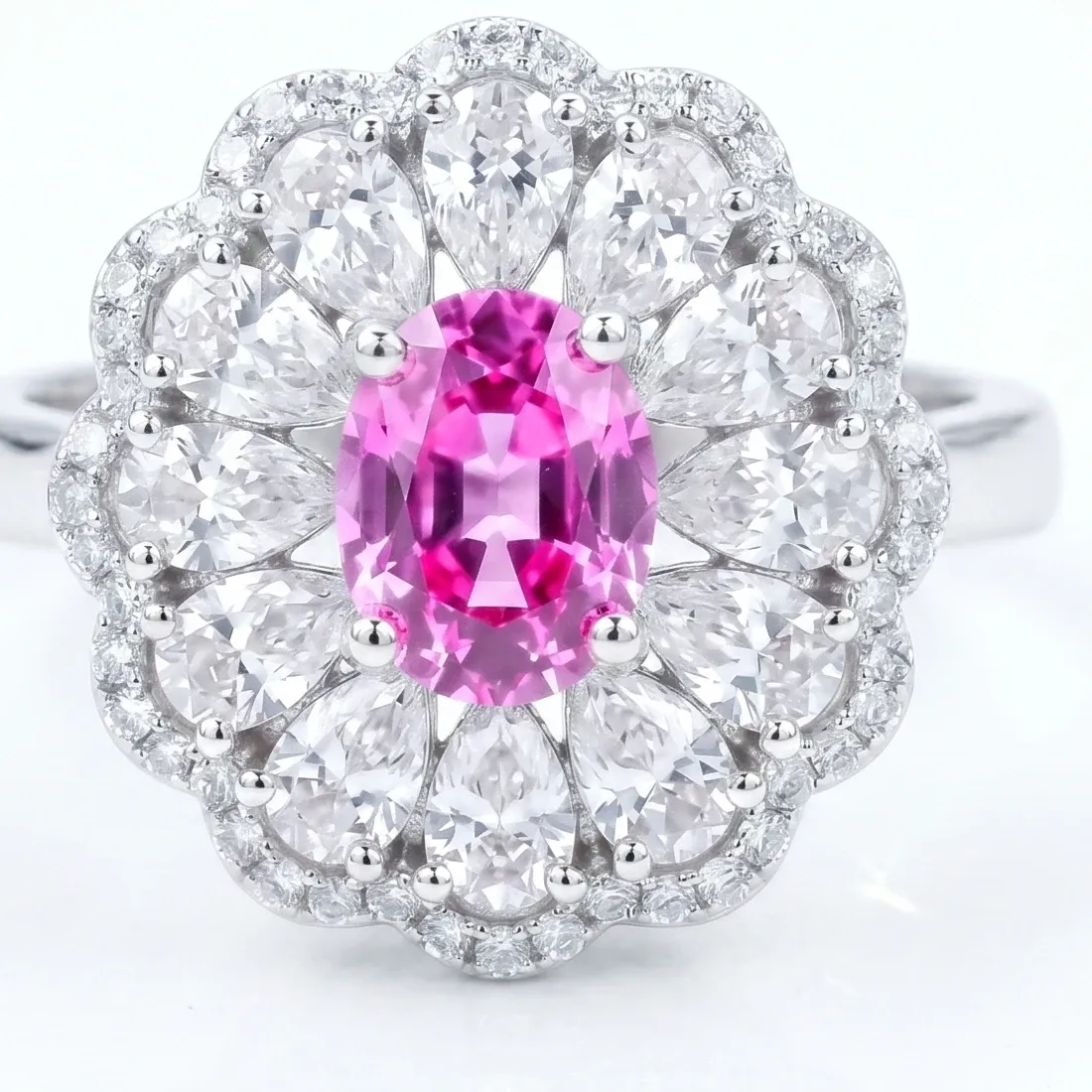 Authentic Padparadscha's Gentle Glow: A Sterling Silver Ring of Whispers