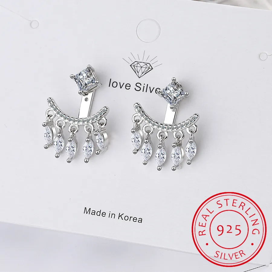 Authentic Celestial Double-Sided Moissanite Illumination Earrings - 2.0 CTTW Sterling Silver Astral Talisman