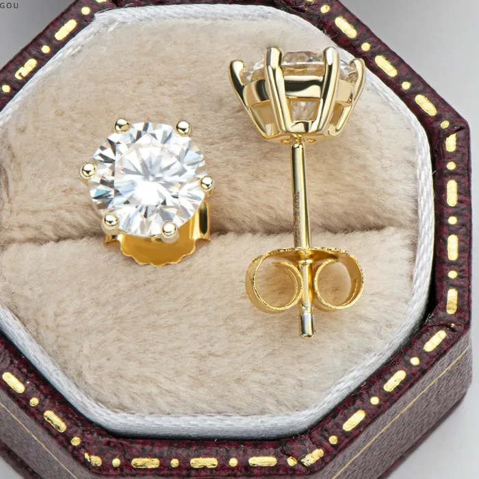 Authentic Celestial Radiance: Ethereal Moissanite Studs of Pure Clarity