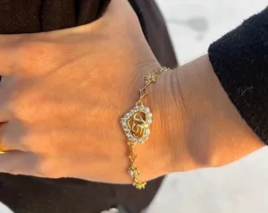 Authentic 14K Gold Plated Quinceañera Bracelet | “15” Heart CZ Bracelet | Sweet 15 |