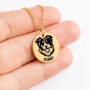 Authentic Personalized engraved Australian Shepherd necklace gifbox with sweet messagecard