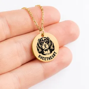 Authentic Personalized engraved Cavalier King necklace with sweet message card + box