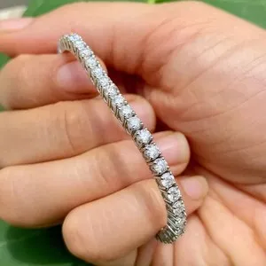 Authentic Celestial Radiance Lab Grown Diamond Tennis Bracelet in Radiant 14k White Gold Finish