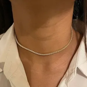 Authentic Dance with Elegance: 6.5 Ct Lab-Grown E VS Diamond Tennis Necklace