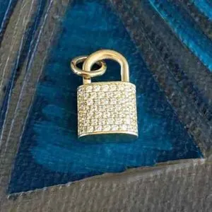 Authentic Key to the Heart's Embrace: Moissanite Lock & Key Pendant