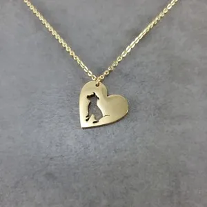 Authentic Heart Pit Bull Dog GOLD Plated Necklace FREE SHIP