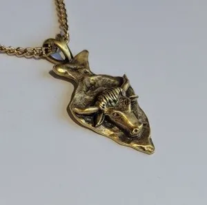 Authentic The Celestial Archer: Gold-Plated Bull and Arrowhead Totem