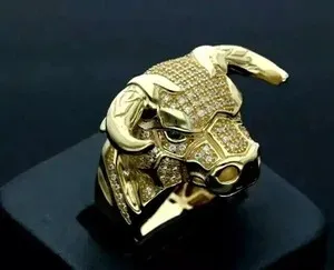 Authentic The Golden Toro Talisman: 1.90Ct Lab-Created Diamond Bull Head Ring