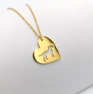 Authentic The Golden Guardian Heart Bull Terrier Pendant