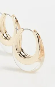Authentic Shashi Revolve Beam Earrings 18k Gold Plated Hoop