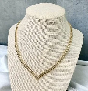 Authentic Revolve Shashi 18K Gold Plated Adjustable Herringbone Necklace w/ Tassel 16-17”