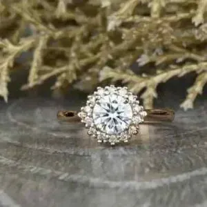 Authentic The Golden Halo of Eternal Radiance Moissanite Ring