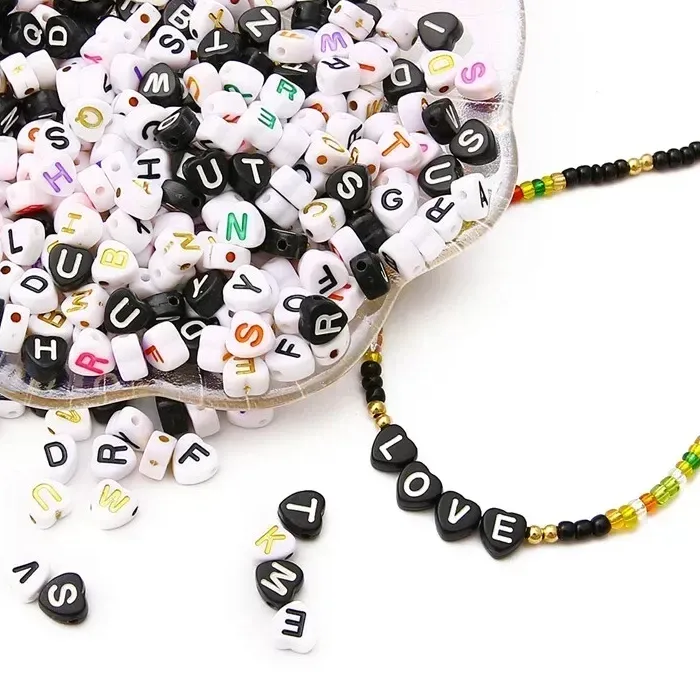 Authentic Vessels of Devotion: Colorful Acrylic Heart and Letter Beads for Sacred Crafting