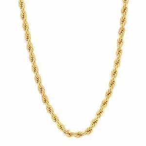 Authentic 18K Gold Plated French Rope Chain Necklace 2, 2.5,3, 4, 5, 6mm Lifetime Warranty
