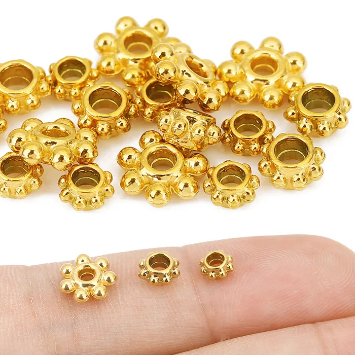 Authentic 10pcs 5 6 8 mm Large Hole Spacer Beads Never Fade PVD Bracelet Necklace Beads For DIY Jewelry Making Findings