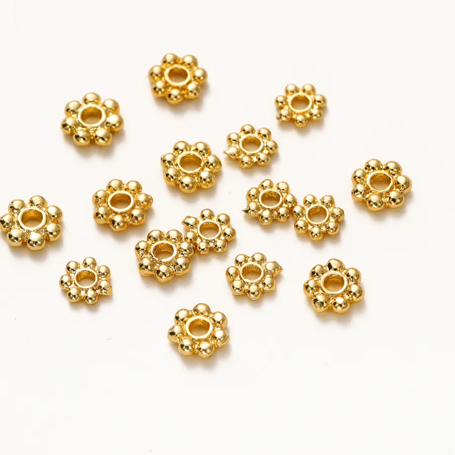 Authentic Radiant Blossoms of Gilded Light Spacer Beads