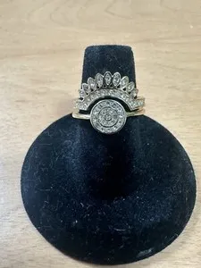 Authentic LUV AJ Cosmic Flare Swarovski Crystal Adjustable 14K Gold Plated Ring NWOT