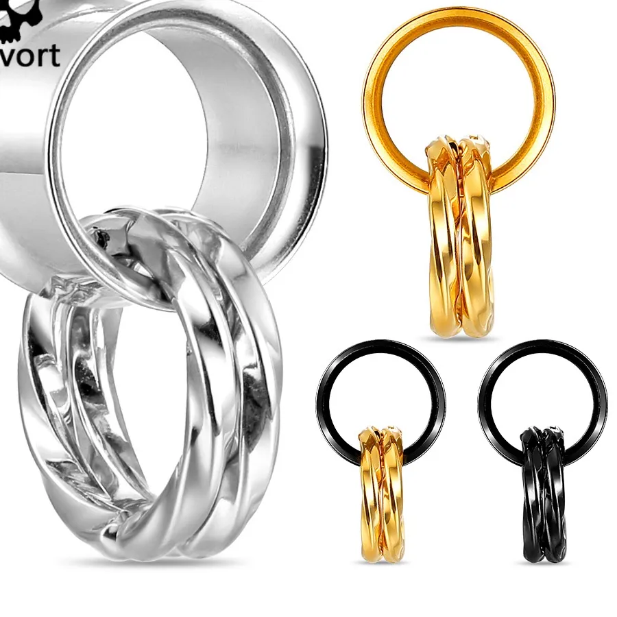 Authentic Celestial Double‑Flare Twist Stretcher – 316L Sacred Ear Tunnel Set