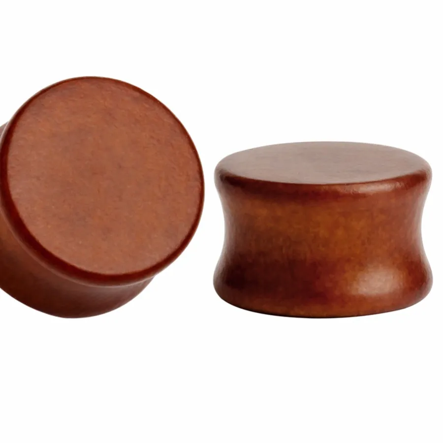 Authentic Double Flared Brown Plain Ear Plugs Wood Ear Tunnels Piercing Body Jewelry Sell By Pair From 8Mm To 50Mm Large Plugs