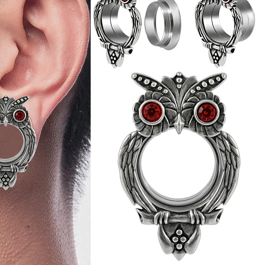 Authentic The Nocturnal Guardian Owl Ear Tunnels