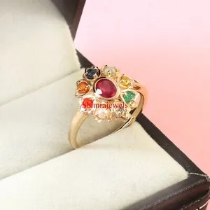 Authentic The Celestial Navaratna Ring of Nine Sacred Rays