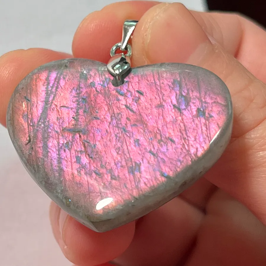 Authentic Red Pendant Natural Stone Irregular Shape Bead Blue Labradorite Pendant Jewelry 1Pcs