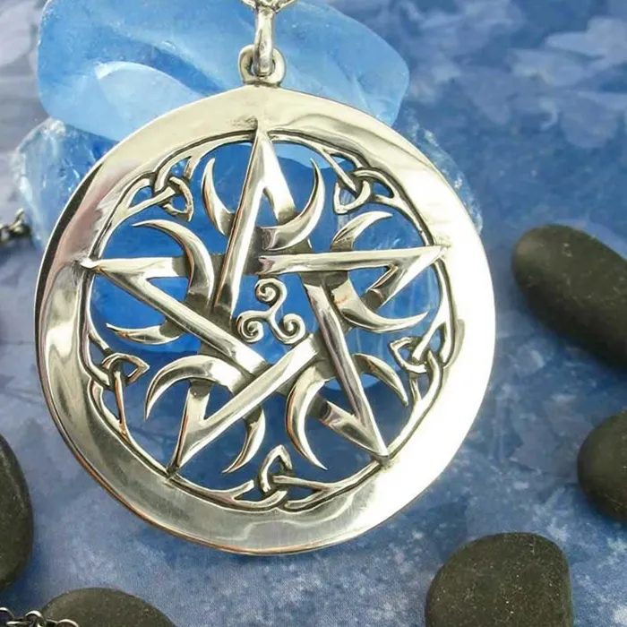 Authentic Moonlit Sanctuary: Crescent Moons Pentacle Guardian