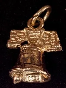 Authentic Echoes of Freedom: 1960s Liberty Bell Charm of Resilience