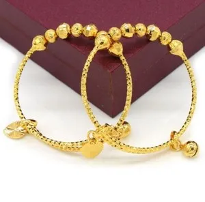 Authentic Radiant Bell of Innocence: 18k Gold Plated Sacred Infant Bangles