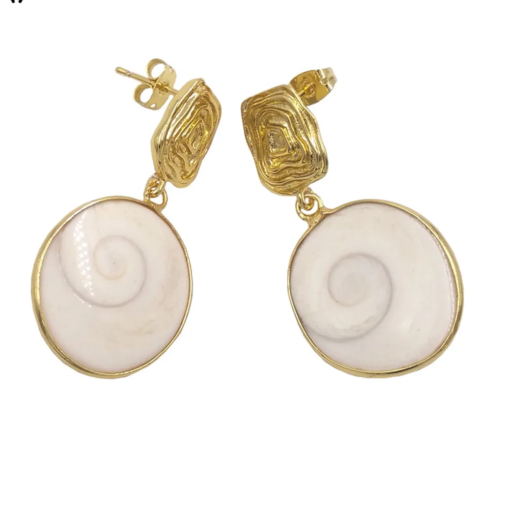 Authentic Whispers of the Sea Goddess - Trumpet Shell Earrings for Women's Empowerment