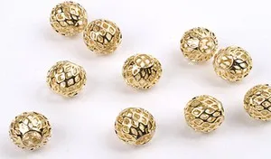 Authentic Exquisite Gold Plated Filigree Round Beads 10MM