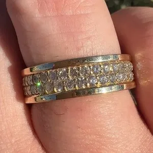 Authentic The Golden Halo of Eternity: 2CTW D Color Moissanite Ring