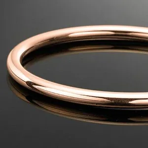 Authentic 18ct Heavy Rose Gold Plated Classic 5mm Wide Solid Golf Bangle