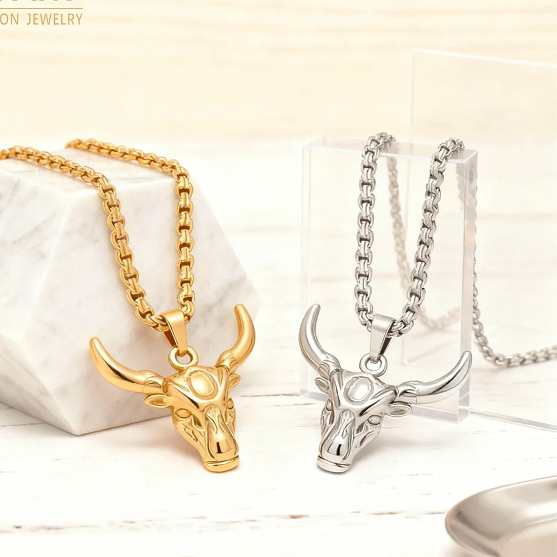 Authentic The Bull's Power: Personalized Mighty Bull Head Pendant, A Talisman of Strength and Protection