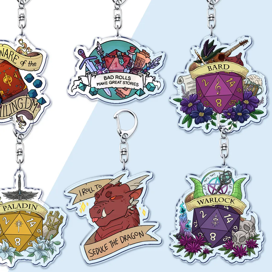 Critical Role Game Keychains For Accessories Bag Vox Machina Mighty Nein Keyring Jewelry Friends Gaming Gamer Fans