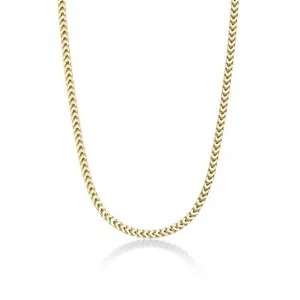 Authentic Yellow Gold Plated 925 Sterling Silver 3MM Franco Chain Necklace - 24 Inch
