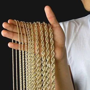 Authentic Rope Chain of Destiny: 14K Gold Plated Italy Necklace