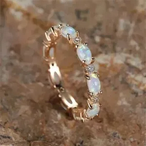 Authentic The Celestial Opal Promise Ring in Radiant 14K Gold