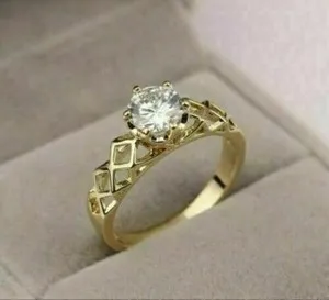 Authentic Celestial 2‑Carat Radiant Love Ring – 14K Gold‑Plated Enchantment
