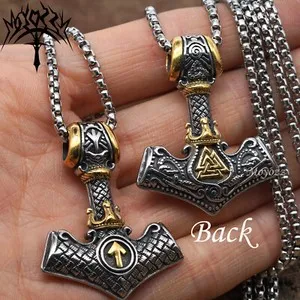 Authentic The Thunder Bearer's Aegis: Gold-Plated Mjölnir and Valknut Talisman