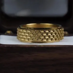 Authentic Dragon Scale Ring Blackened Silver Gold Plated Viking Band Gothic Biker Men