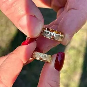 Authentic Yggdrasil Eternal Bond Rings - Sacred Norse Tree of Life Talismanic Wedding Bands