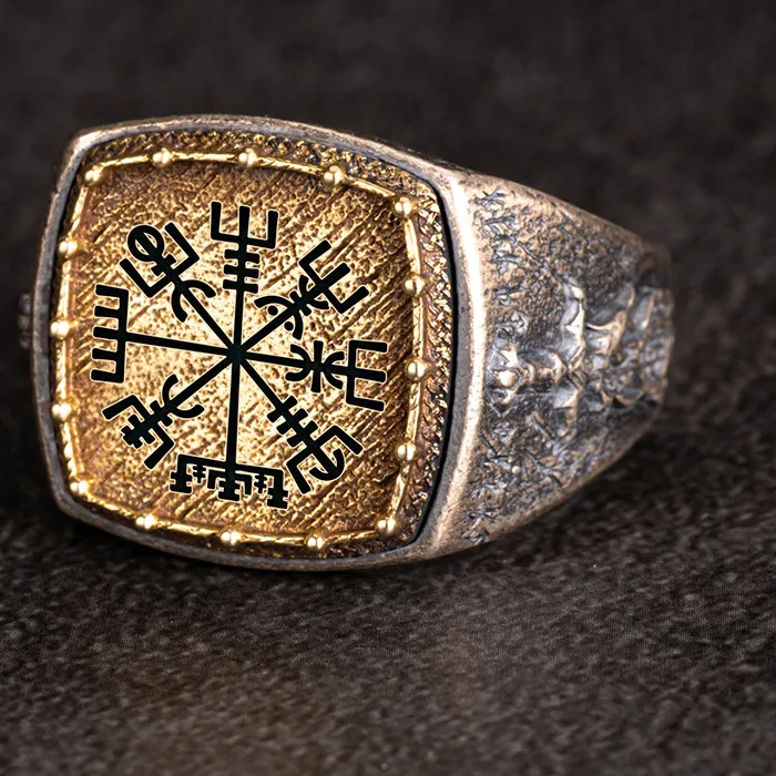 Authentic Large Viking Rune Ring Silver Loong Sword sterling Silver Jewelry
