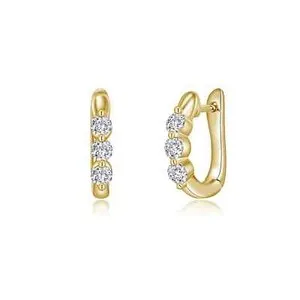 Authentic Celestial Triad Radiant Gold Huggie Hoops