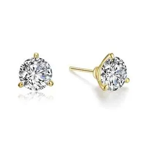 Authentic Lafonn Radiant Gold Martini Solitaire Studs