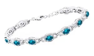 Authentic Celestial Azure Aura Graduated Tennis Bracelet